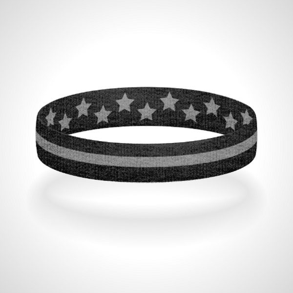 Reversible Thin Silver Line Bracelet Wristband Support Local Correction Officers / Prison Guards