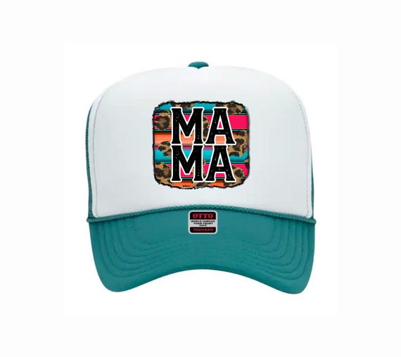 OTTO Beige Trucker Hat with Pink and Teal \