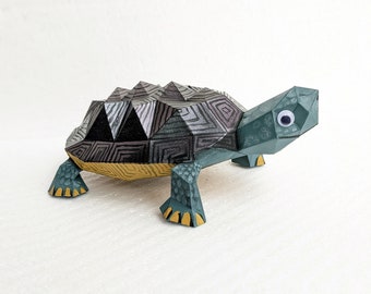 DIY TURTLE TEMPLATE | Zip Digital File | Pdf Turtle Template | Turtle Lover Gifts | Creative Printable Diy Papercraft Turtle Sculpture