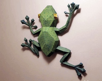 DIY GRENOUILLE PAPERCRAFT | Modèle d’art grenouille | Puzzle grenouille numérique | Modèle Pdf grenouille | Art créatif sculpture 3D papier