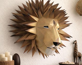 DIY Lion Head Trophy – 3D Cardboard Sculpture Kit - Etsy