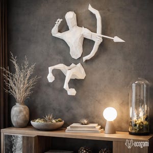 Centaure papercraft PDF, sculpture murale centaure papier 3D DIY, décoration murale mythologie fantasy