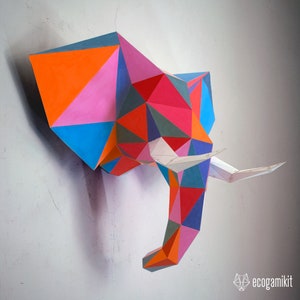 Elephant sculpture papercraft 3D, craft kit for adults, puzzle to make your elephant ornament