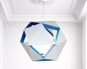GEO lampshade papercraft PDF, DIY art deco lamp, low poly 3D printable template