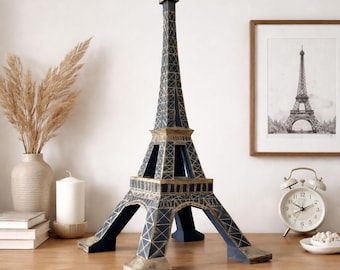 Eiffel Tower papercraft PDF, DIY 3D paper sculpture, low poly printable template