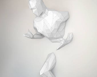 Papercraft con uomo che corre, puzzle 3D stampabile, modello PDF papercraft per realizzare la tua statua da parete del corridore