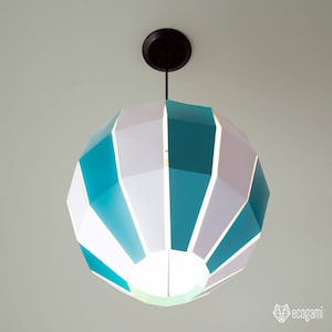 Modern hanging paper lampshade, printable lamp shade BALLOON, papercraft Pdf template to make your ceiling decoration