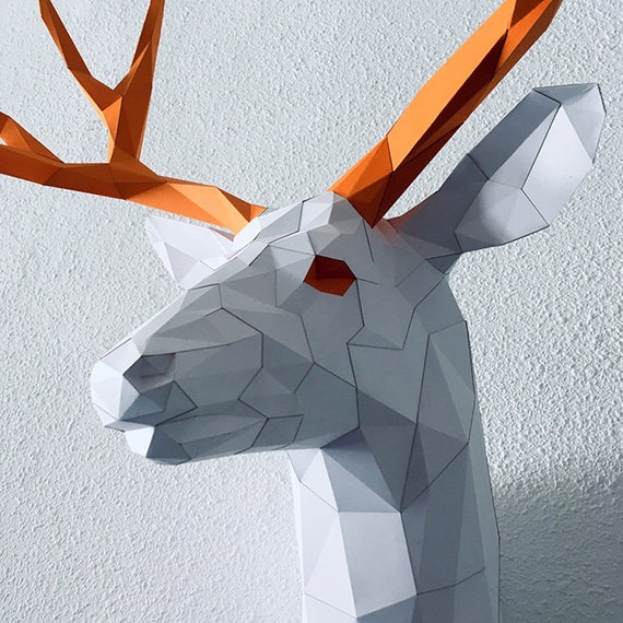 Trofeo De Ciervo Origami 3d Imprimible Ideal Para Tu Decoración De Pared