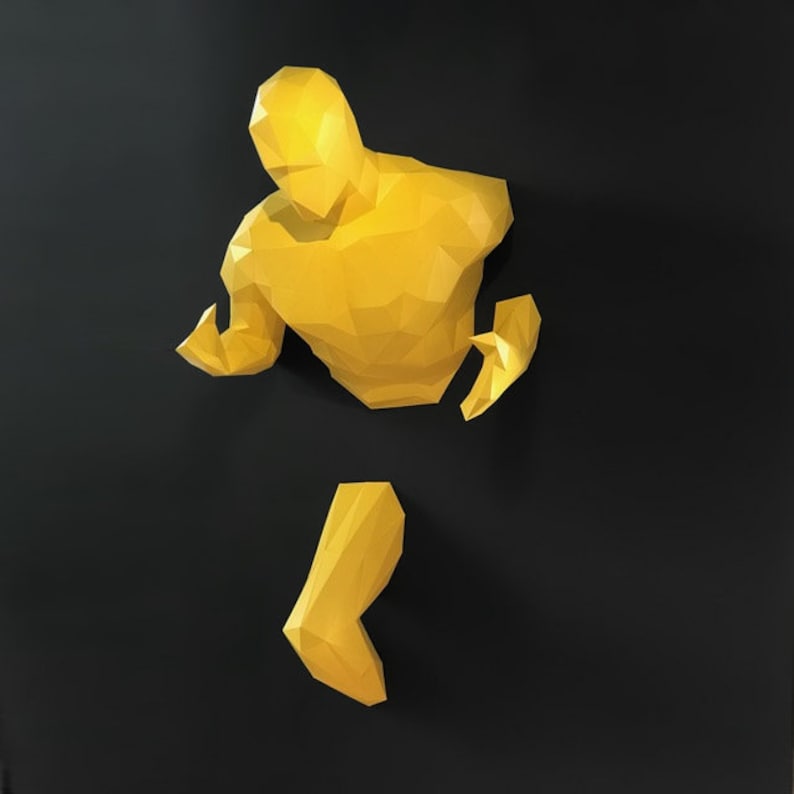 Running man papercraft trophy, printable 3D puzzle, papercraft Pdf template to make your sport wall decor image 7