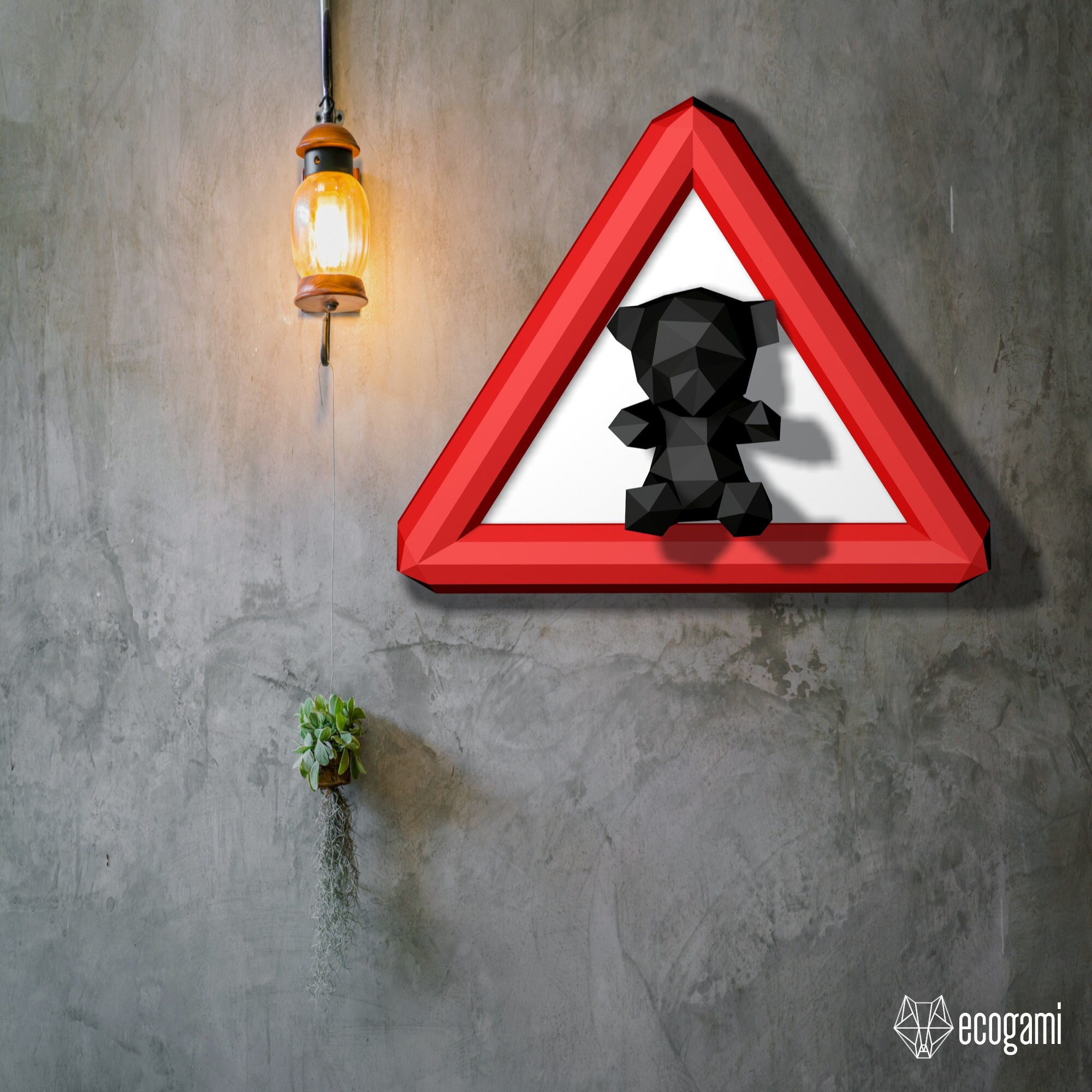 teddy bear stop sign papercraft sculpture printable 3d etsy australia