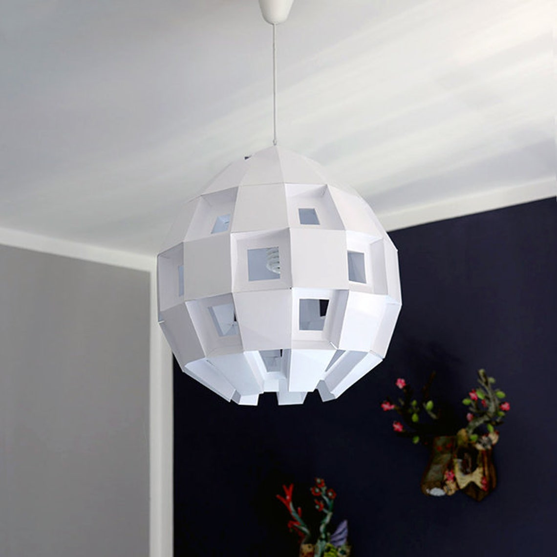 Paper lamp shade printable lampshade template MOD papercraft Etsy