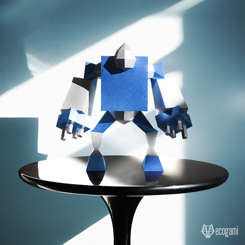 Robot papercraft sculptures, printable 3D puzzle, papercraft Pdf template to make your robot figurines image 6