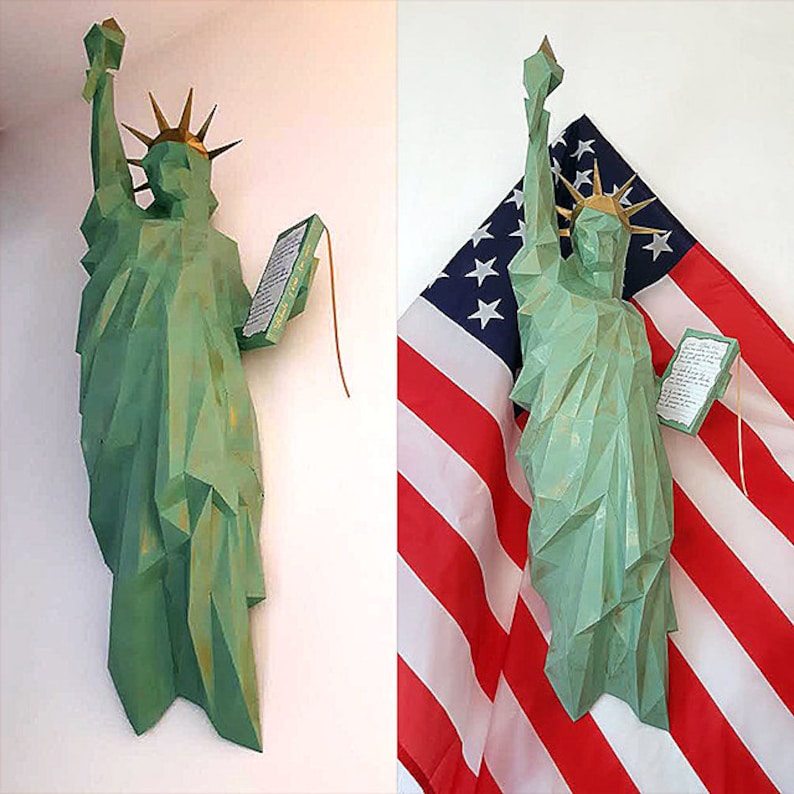 Statue Of Liberty Papercraft Sculpture Printable 3D Puzzle Etsy UK