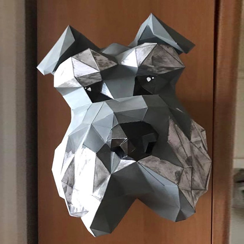 Schnauzer papercraft sculpture printable 3D puzzle image 9