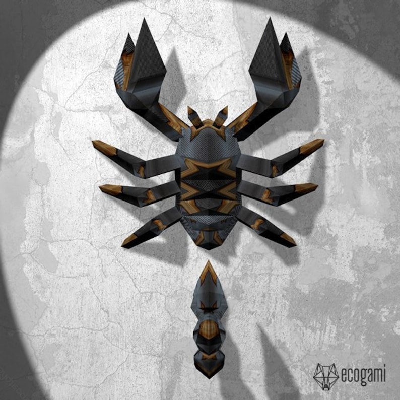 DIY scorpion papercraft trophy perfect for your wall decor