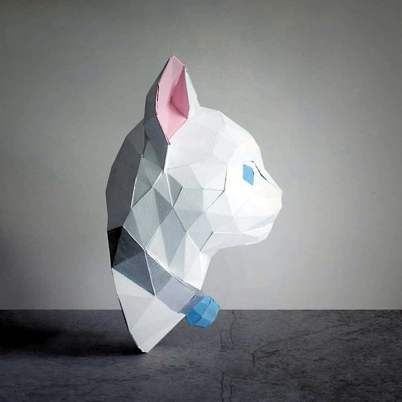 Gato Origami 3d Imprimible Ideal Para Tu Decoración De Pared