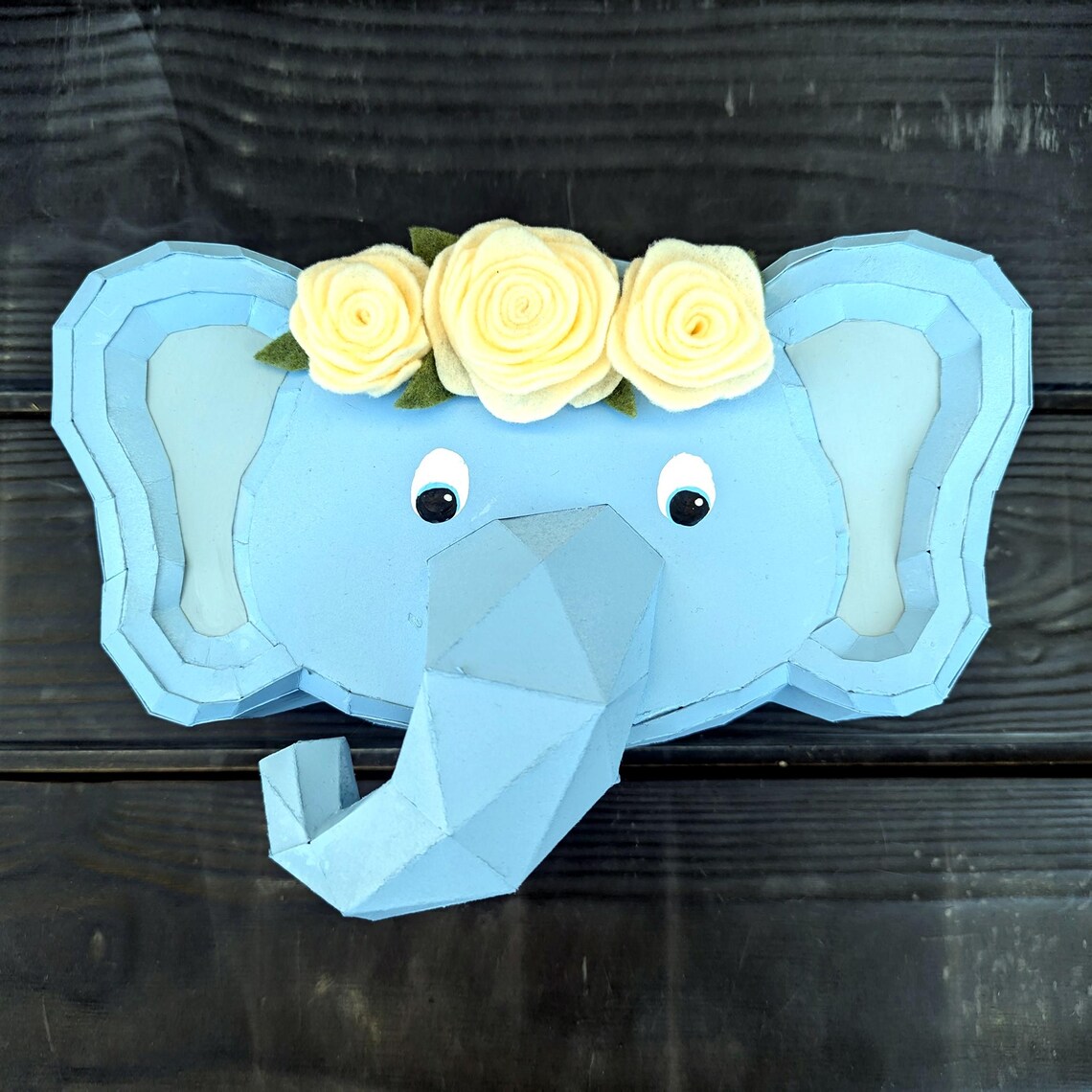 Elephant Box Papercraft PDF, DIY Storage Container, Low Poly 3D ...