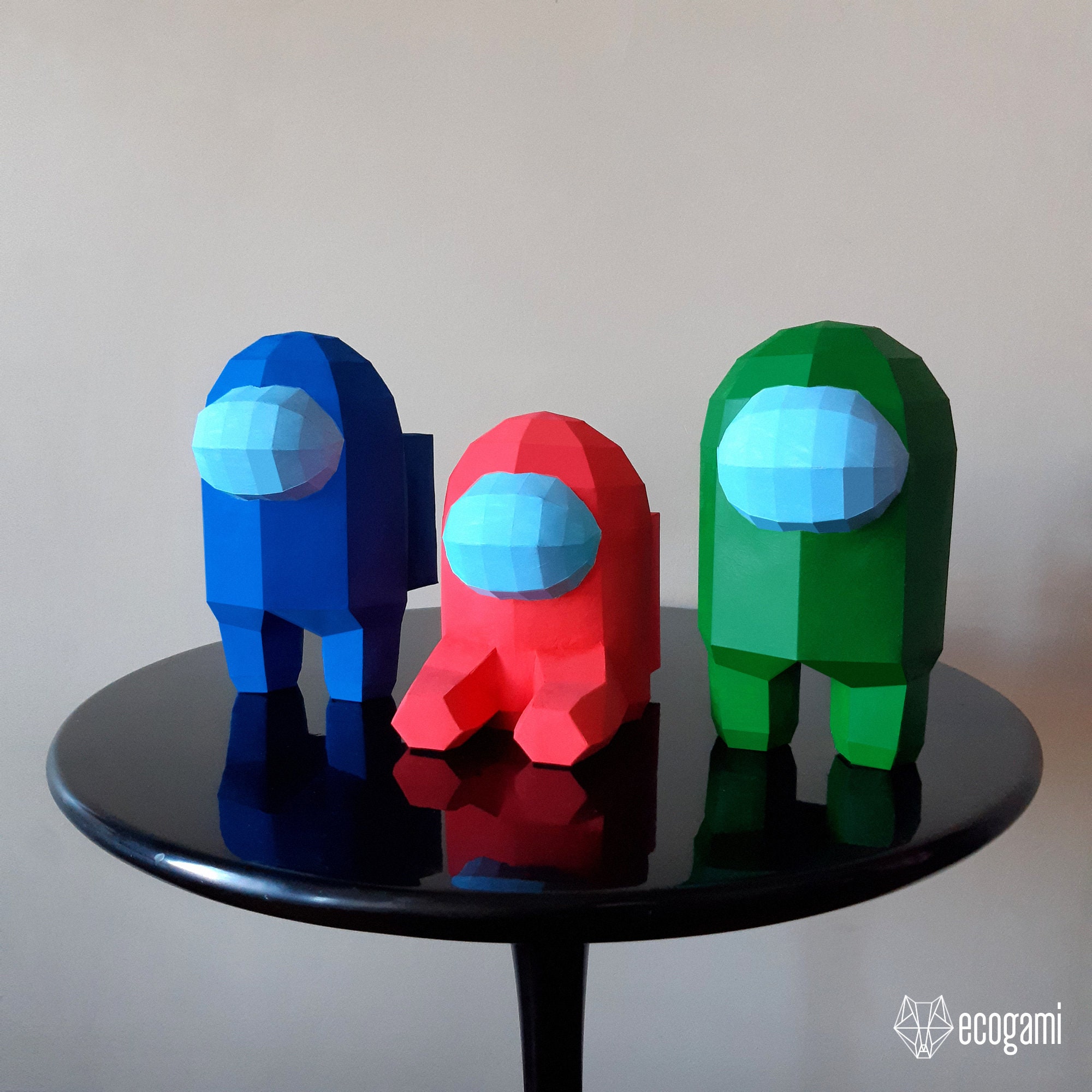 among us astronaut papercraft sculptures printable 3d puzzle etsy
