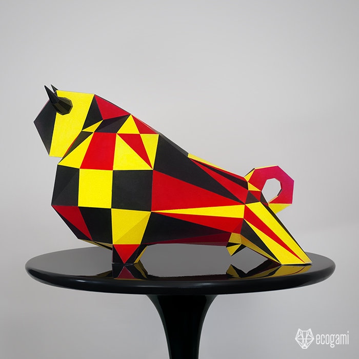 Escultura de toro origami 3D imprimible ideal para tu Etsy