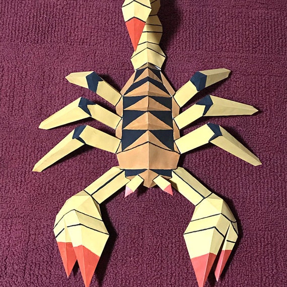 Escorpión Origami 3d Imprimible Ideal Para Tu Decoración De Pared