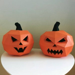 Halloween Pumpkins Papercraft Sculpture Printable 3D Puzzle - Etsy