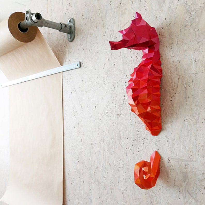 origami facile hippocampe Hippocampe sculpture papercraft puzzle 3d