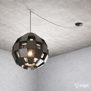 MOD lampshade papercraft PDF, DIY art deco lamp, low poly 3D printable template