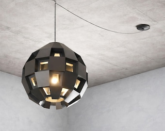 MOD lampshade papercraft PDF, DIY art deco lamp, low poly 3D printable template