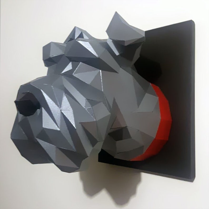 Schnauzer papercraft sculpture printable 3D puzzle image 6