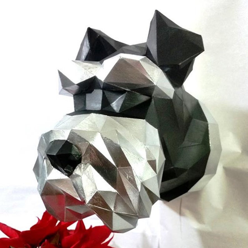 Schnauzer papercraft sculpture printable 3D puzzle image 5