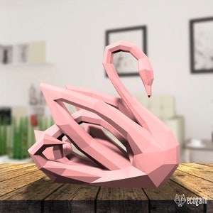 Swan Papercraft Sculpture, Printable 3D Puzzle, Papercraft Pdf Template ...