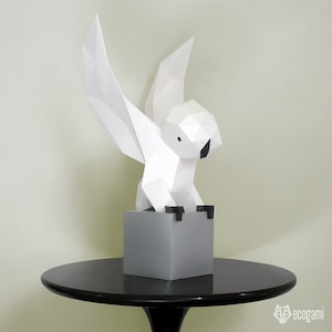 Owl papercraft sculpture, printable 3D puzzle, papercraft Pdf template to make your owl decor