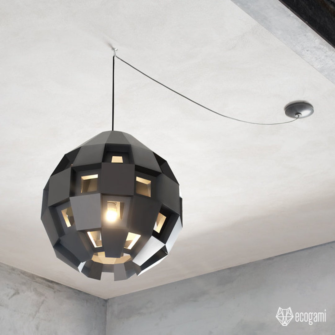 Paper Lamp Shade, Printable Lampshade Template MOD, Papercraft Pdf ...