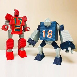 Robot papercraft sculptures, printable 3D puzzle, papercraft Pdf template to make your robot figurines image 8