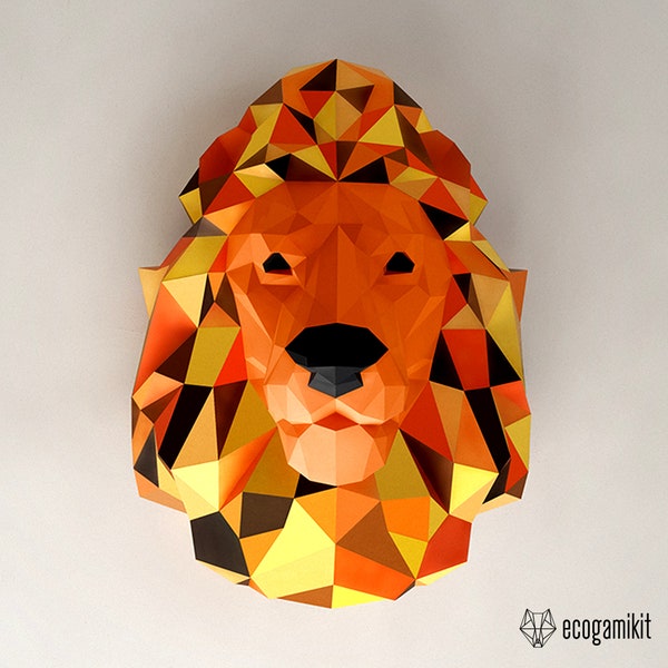 Sculpture de lion papercraft 3D, kit de bricolage pour adultes, puzzle pour faire ton lion déco murale