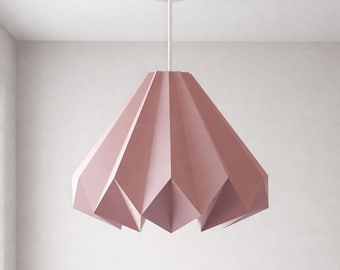 Origami lampshade papercraft PDF, DIY art deco lamp, low poly 3D printable template