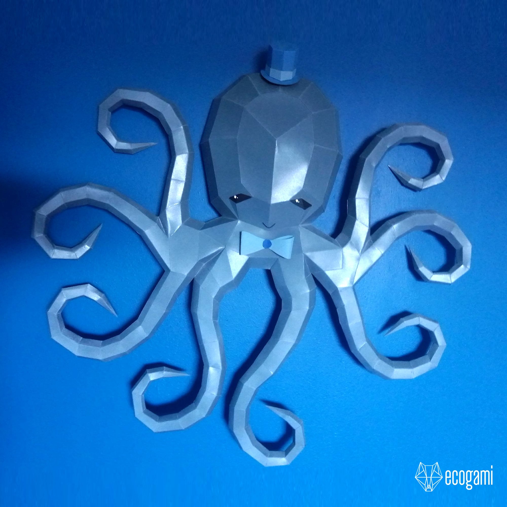 Octopus papercraft sculpture printable 3D wall art Etsy