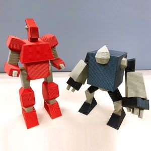 Robot papercraft sculptures, printable 3D puzzle, papercraft Pdf template to make your robot figurines image 9
