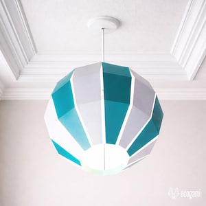 Abat-Jour Papercraft – Suspension Luminaire Papier DIY, Abat-Jour 3D Low Poly, Modèle PDF à Imprimer