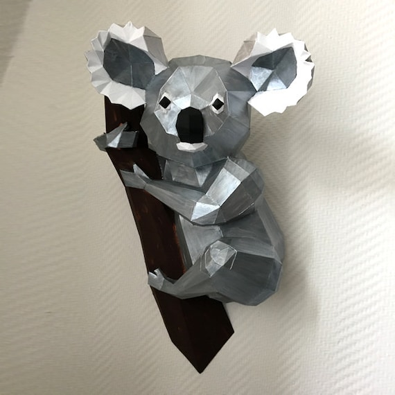Koala Origami 3d Imprimible Ideal Para Tu Decoración De Pared