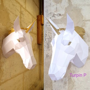 Unicorn Papercraft Sculpture, Printable 3D Puzzle, Papercraft Pdf ...