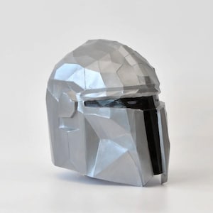 Casco The Mandalorian papercraft, plantilla de máscara Star Wars imprimible, plantilla PDF papercraft para hacer tu casco Star Wars