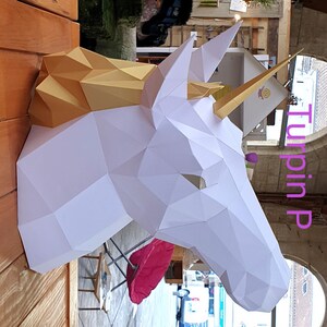 Unicorn Papercraft Sculpture, Printable 3D Puzzle, Papercraft Pdf ...