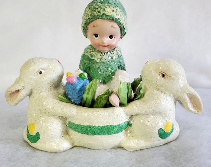 Vintage Easter folk art inspired Figurine