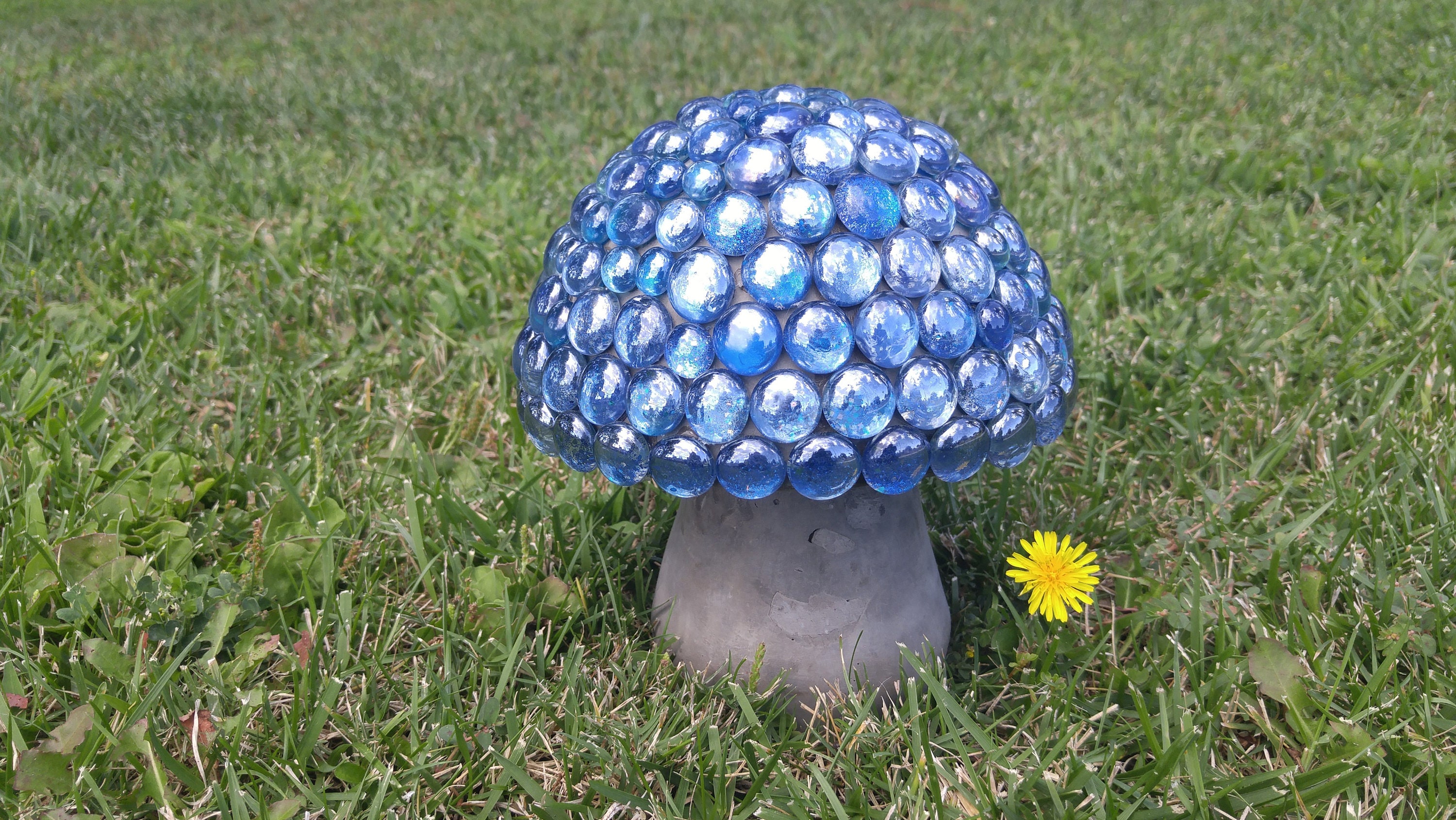 Blue Mushroom Lawn Ornament