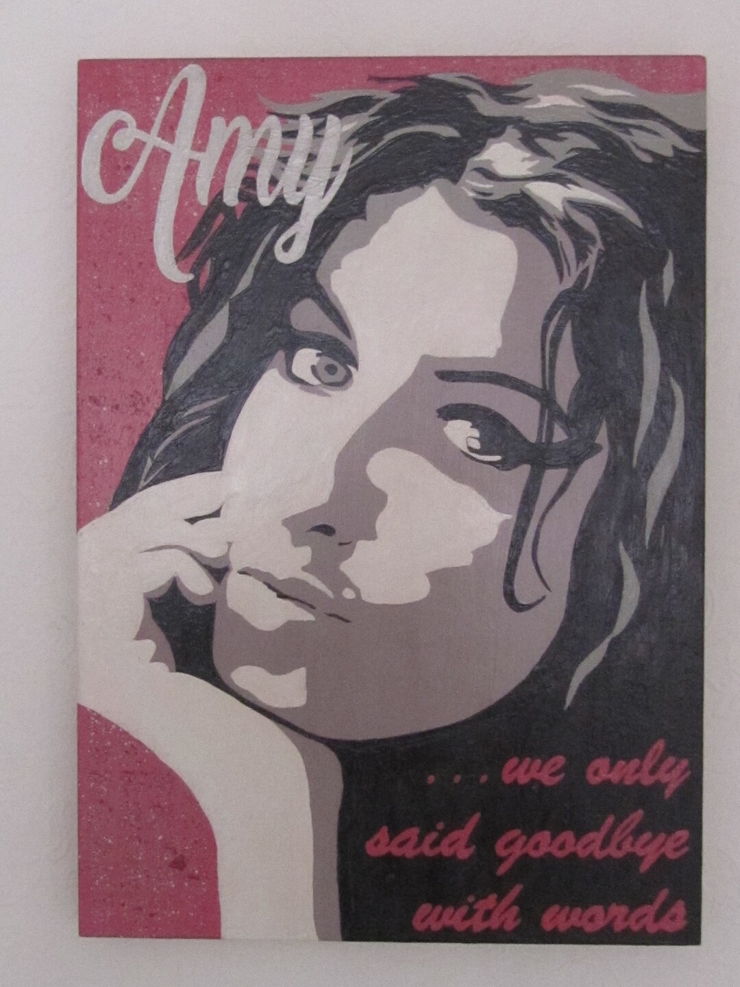 Amy Winehouse We Only Said Goodbye With Words, Hand Painted Wall Plaque. Etsy