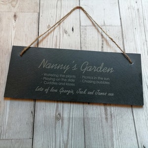 Nanny&#39;s Garden sign, Nanna&#39;s Garden, slate sign for Grandma&#39;s garden