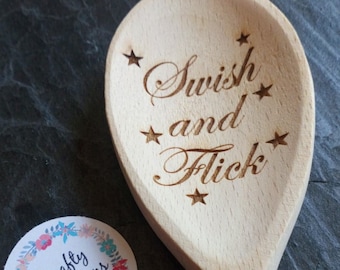 Engraved, personalised wooden spoons, wooden spatulas, personalised gift.
