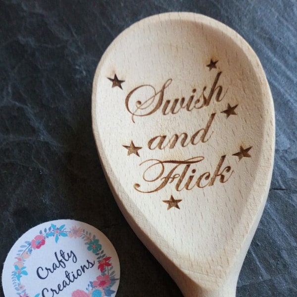 Engraved, personalised wooden spoons, wooden spatulas, personalised gift.