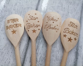 Star Baker Wooden Spoons | Star Bakers | Wooden Spoons for Star Bakers | Wooden Spoons for Children | Bake Off Prizes | Bake Off Spoons